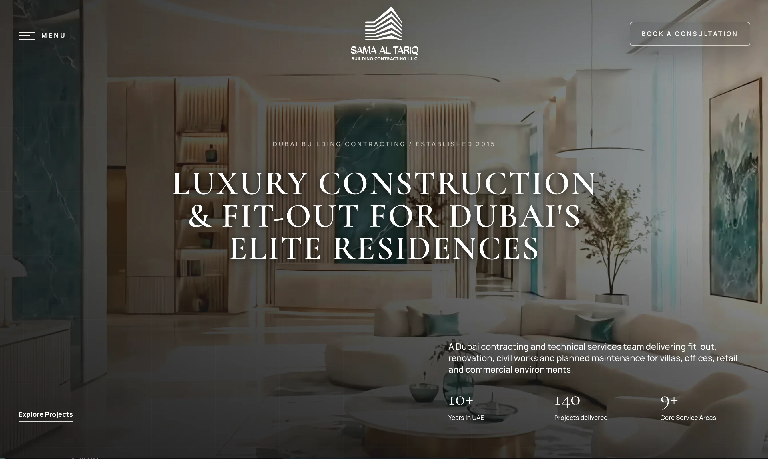 Sama Al Tariq construction and fit-out website by DAO Marketing