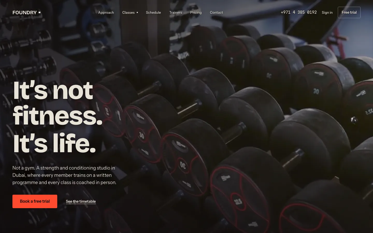 FOUNDRY strength and conditioning website by DAO Marketing